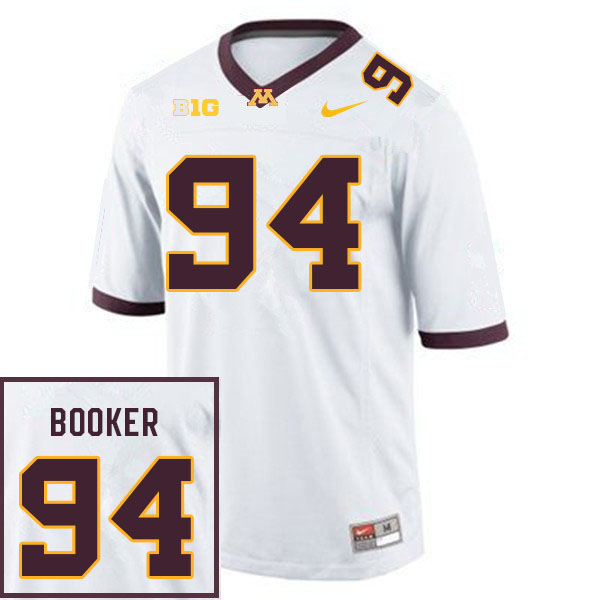 Men #94 Austin Booker Minnesota Golden Gophers College Football Jerseys Sale-White - Click Image to Close